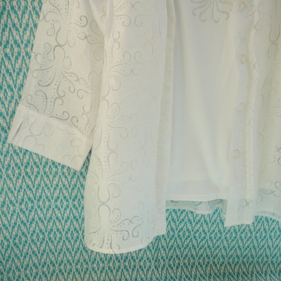 NWT 3/4 Sleeve White Blouse and Tank Top 2 piece Set size 8 Alfred Dunner - Picture 7 of 10